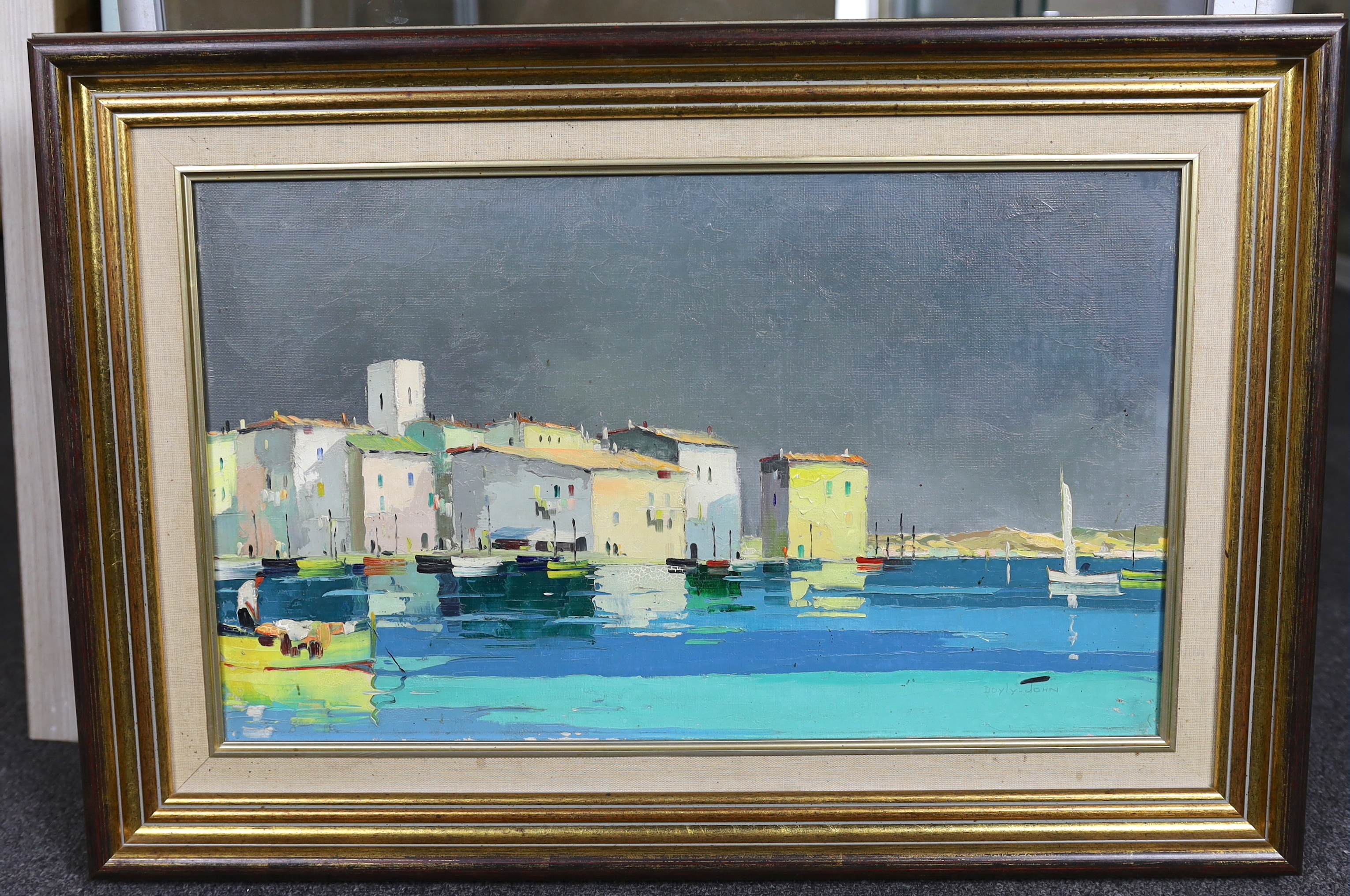 Cecil Rochfort D'Oyly John (British, 1906-1993), 'St Tropez, South of France near St Maxime', oil on canvas, 30 x 50cm